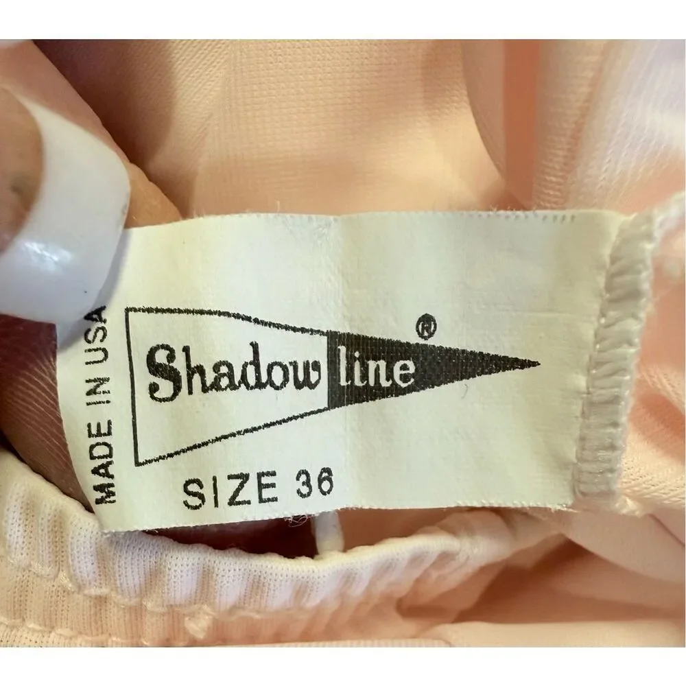 Shadowline Pale Pink Pajama Set Women M-L Silky Lightweight Vtg